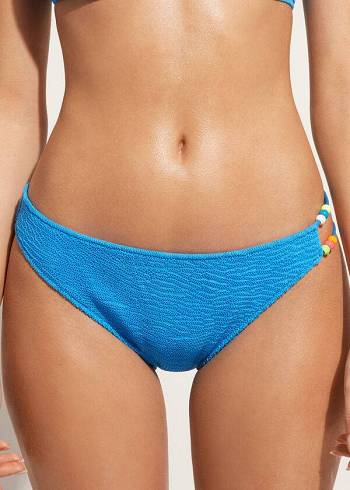 Bikini Bottoms Calzedonia Crinkled San Diego Azuis | BR1375MA