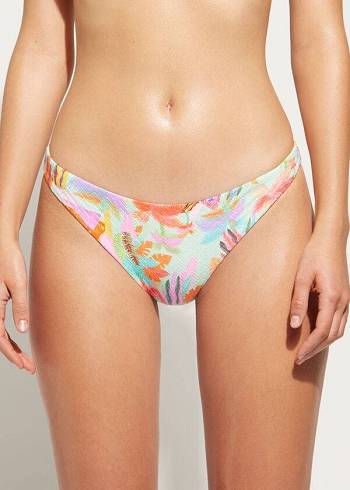 Bikini Bottoms Calzedonia Foliage Tahiti Verdes | BR1379RW