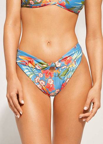 Bikini Bottoms Calzedonia High-Cut Brazilian Maui Verdes | BR1444JJ