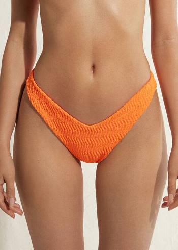 Bikini Bottoms Calzedonia High-Cut Brazilian Mykonos Laranja | BR1447ZG