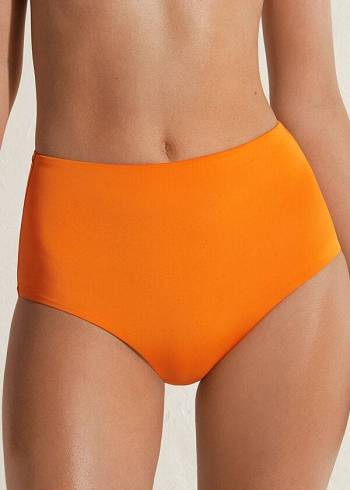 Bikini Bottoms Calzedonia High Shaper Waist Indonesia Eco Laranja | BR1406TV