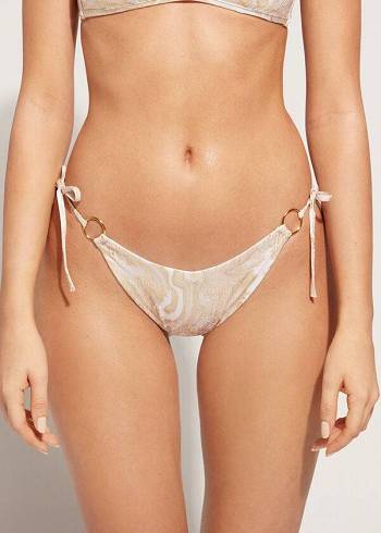 Bikini Bottoms Calzedonia High V-Cut Brazilian Melbourne Douradas | BR1411PQ