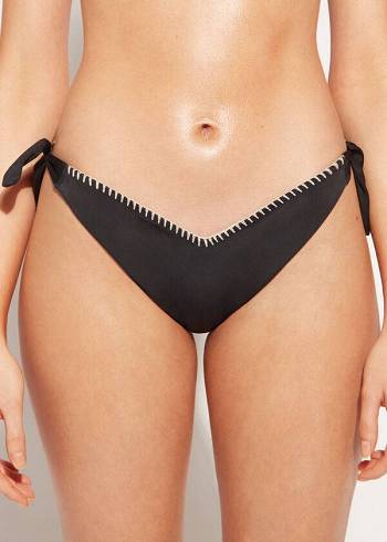 Bikini Bottoms Calzedonia High V-Cut Brazilian Mumbai Pretas | BR1412AP