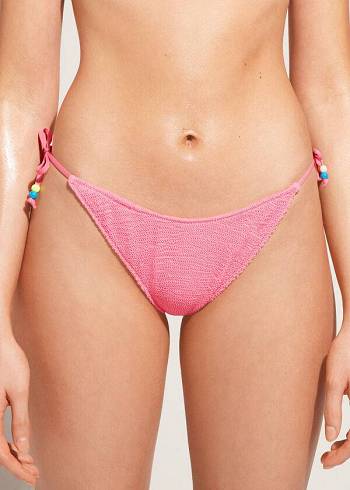 Bikini Bottoms Calzedonia High V-Cut Brazilian San Diego Rosa | BR1414DN