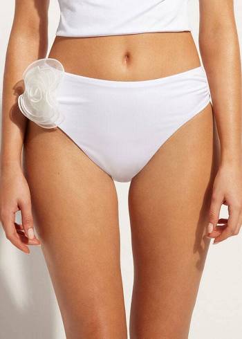 Bikini Bottoms Calzedonia High-Waist Bora Bora Branco | BR1454QZ