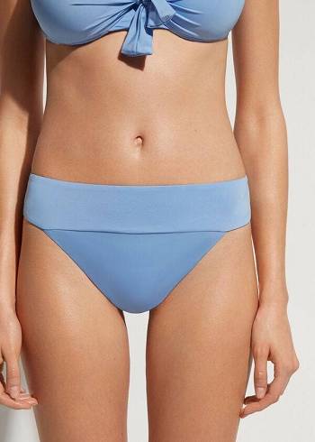 Bikini Bottoms Calzedonia High Waist Brazilian Indonesia Eco Azuis | BR1418JJ