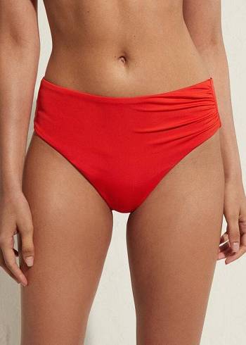 Bikini Bottoms Calzedonia High Waist Indonesia Eco Vermelhas | BR1425BC