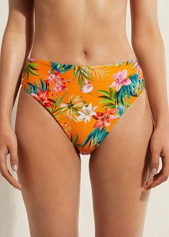 Bikini Bottoms Calzedonia High Waist Rio Eco Laranja | BR1438AP