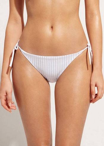 Bikini Bottoms Calzedonia Rhinestone String Shanghai Branco | BR1527CE