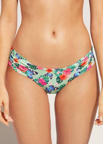 Bikini Bottoms Calzedonia Ruffled Brazilian Malibu Multicoloridas | BR1529BC