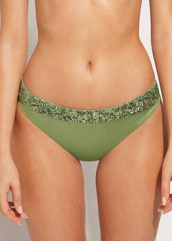 Bikini Bottoms Calzedonia Sequined Cannes rosa Verdes | BR1538UT