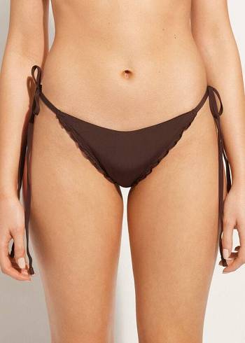 Bikini Bottoms Calzedonia String Thong Islamorada Cafes Marrom | BR1618OR