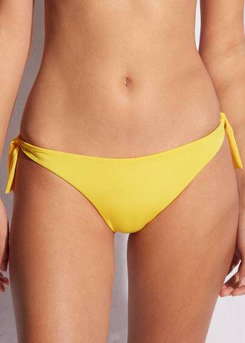 Bikini Bottoms Calzedonia Tied Brazilian Indonesia Eco Amarelas | BR1644OR