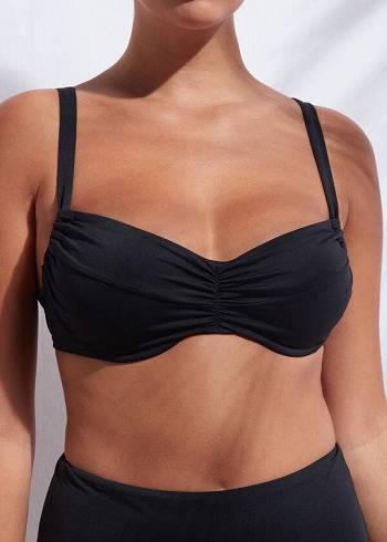 Bikini Tops Calzedonia Balconette Indonesia Pretas | BR1664EX