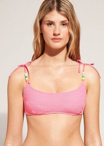 Bikini Tops Calzedonia Crinkled Tank-Style San Diego Rosa | BR1703HK