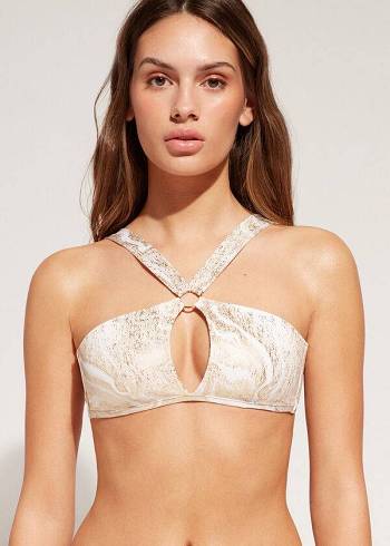 Bikini Tops Calzedonia Cut-Out Bandeau Hollywood Douradas | BR1707ZG