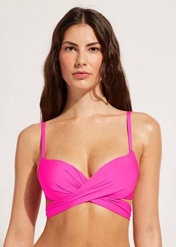 Bikini Tops Calzedonia Graduated Padded Push Up Indonesia Rosa | BR1722OR