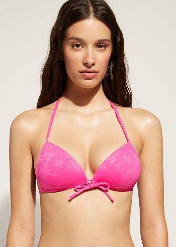 Bikini Tops Calzedonia Graduated Padded Triangle Antibes Rosa | BR1728GL