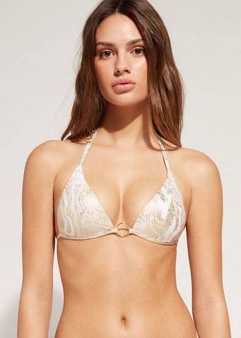 Bikini Tops Calzedonia Graduated Padded Triangle Melbourne Douradas | BR1745YU