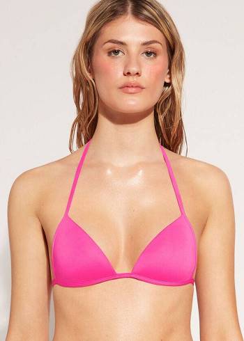 Bikini Tops Calzedonia Graduated Soft Padded Triangle Indonesia Rosa | BR1762VD