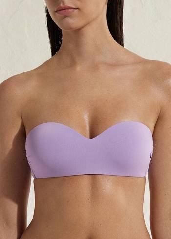 Bikini Tops Calzedonia Padded Bandeau Indonesia Eco Roxo | BR1796TV