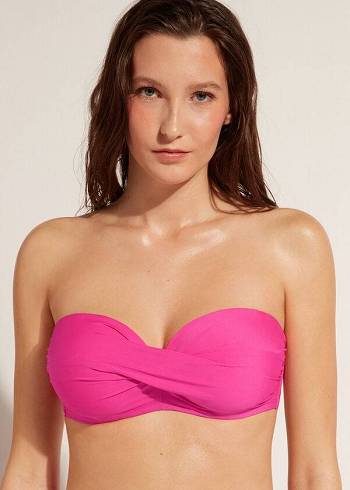 Bikini Tops Calzedonia Padded Bandeau Indonesia Eco cobey Rosa | BR1800OR