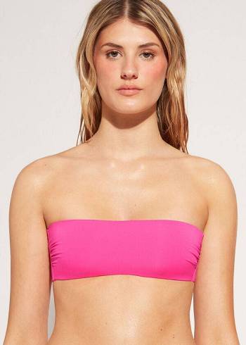 Bikini Tops Calzedonia Padded Bandeau Indonesia Eco rosa Rosa | BR1805FM