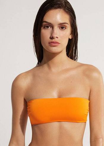 Bikini Tops Calzedonia Padded Bandeau Indonesia Eco Strapless Laranja | BR1809KI