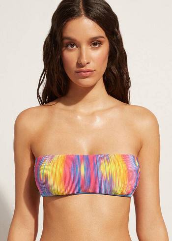 Bikini Tops Calzedonia Padded Bandeau Maiorca Multicoloridas | BR1814VD