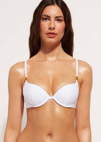 Bikini Tops Calzedonia Padded Push-Up Casablanca Branco | BR1848TV