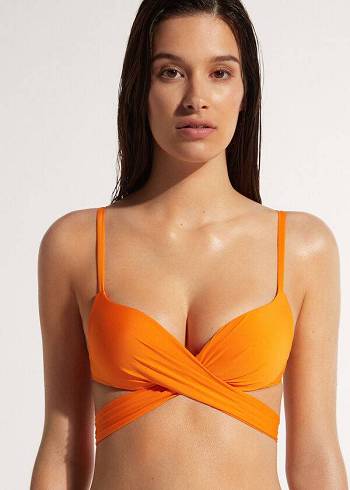 Bikini Tops Calzedonia Padded Push Up Indonesia Eco Laranja | BR1820EX