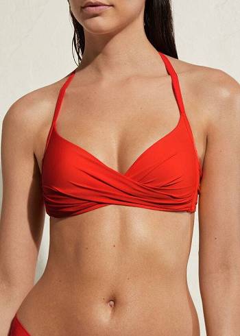 Bikini Tops Calzedonia Padded Triangle Indonesia Eco Vermelhas | BR1906AP