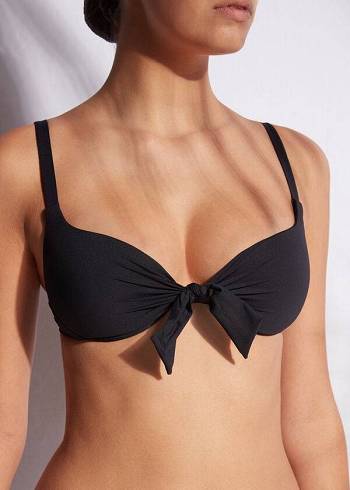 Bikini Tops Calzedonia Patrizia Indonesia Push-Up Pretas | BR1938JJ