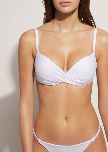 Bikini Tops Calzedonia Super Padded Push Up Indonesia Eco cobey Branco | BR1977RW