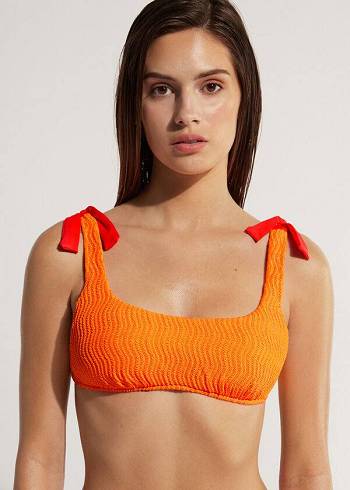 Bikini Tops Calzedonia Tank Mykonos Laranja | BR1986DN