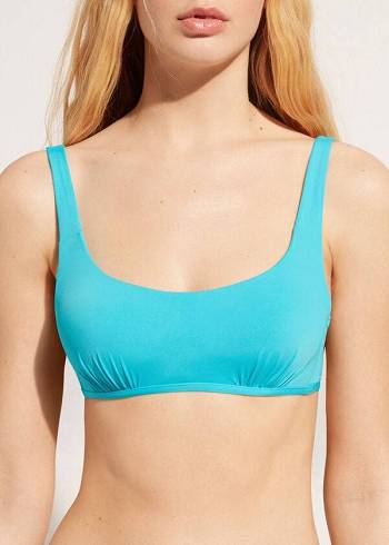 Bikini Tops Calzedonia Tank-Style Indonesia Turquesa Verdes | BR2009PQ