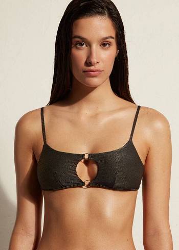 Bikini Tops Calzedonia Tank-style Cut Out Swimsuit Hollywood Pretas | BR2007IS