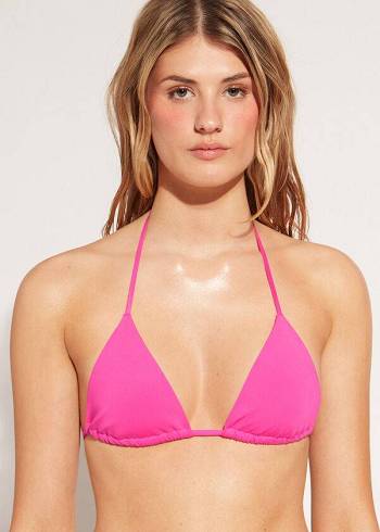 Bikini Tops Calzedonia Triangle String Indonesia Eco rosa Rosa | BR2044LH