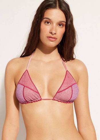 Bikini Tops Calzedonia Triangle String Lisbona Rosa | BR2050NB