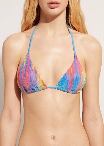 Bikini Tops Calzedonia Triangle String Maiorca Multicoloridas | BR2052QZ