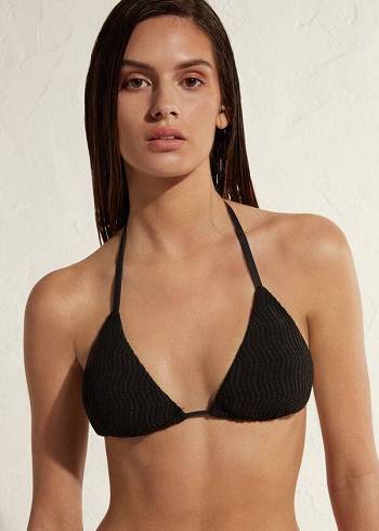 Bikini Tops Calzedonia Triangle String Mykonos Pretas | BR2055RW