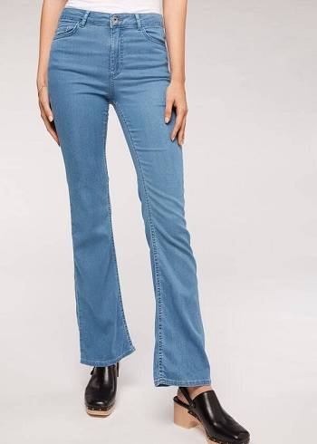 Calça Jeans Calzedonia Eco Light Flared Denim Azuis | BR2576PQ