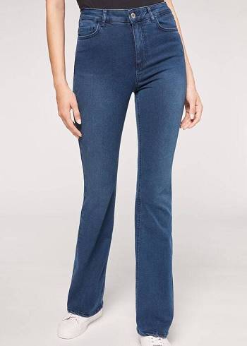 Calça Jeans Calzedonia Flared Azuis | BR2593LH