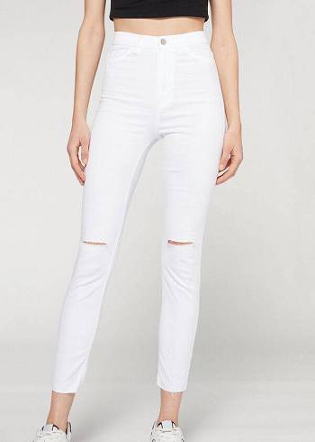 Calça Jeans Calzedonia High-Waist Skinny Branco | BR2602PQ