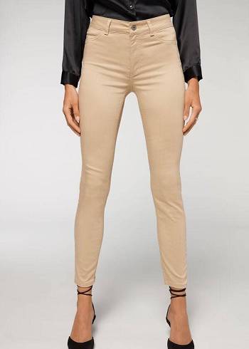 Calça Jeans Calzedonia Push-up and soft touch Bege | BR2606YU