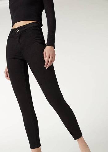 Calça Jeans Calzedonia Push-up and soft touch Pretas | BR2608RW