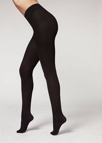 Collants Calzedonia 100 Denier Total Comfort Soft Touch Opaque Pretas | BR1012QZ