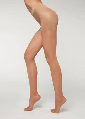 Collants Calzedonia 30 Denier Total Shaper Sheer Marrom | BR1193MA