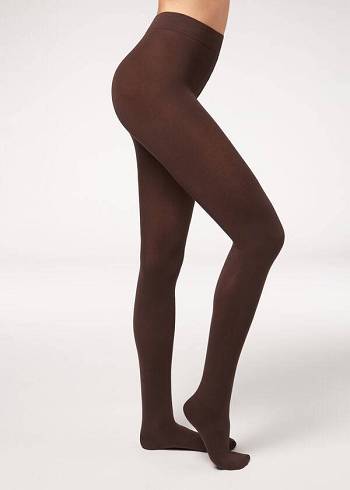 Collants Calzedonia Opaque 100 Denier Cotton and Microfiber Cafes | BR1053HK