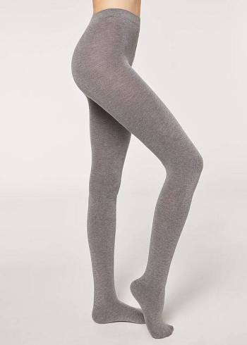 Collants Calzedonia Soft Modal and Cashmere Blend Opaque Cinzentas | BR1062NB